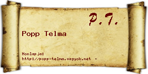 Popp Telma névjegykártya